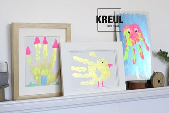 Fingerfarben Figuren Kunst mit Handabdrücken 