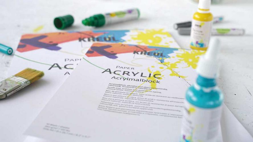 KREUL Acrylfarbe Künstler Block malen KREUL Acrylic Paper Acrylmalerei Papier