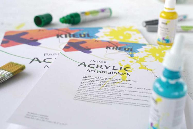 KREUL Acrylfarbe Künstler Block malen KREUL Acrylic Paper Acrylmalerei Papier