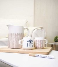 KREUL Glass Porcelain Pen Chalky Tasse Kanne Design