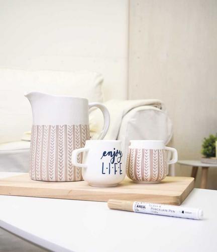 KREUL Glass Porcelain Pen Chalky Tasse Kanne Design