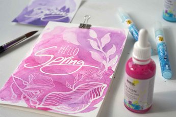 KREUL Triton Acrylic Ink Masking Marker Lettering Tutorial