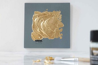 Kunstwerk mit goldenem Blattmetall Aufstrich