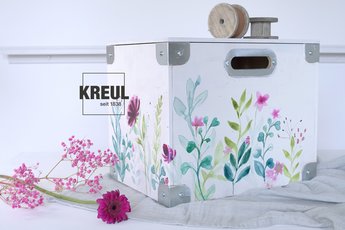 Erinnerungsbox im Watercolor-Style mit KREUL Holzlasur