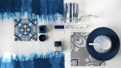 KREUL Blau maritim Navy Blue Glasmalfarbe Design sommerlich KREUL Glass & Porcelain Navy Blue